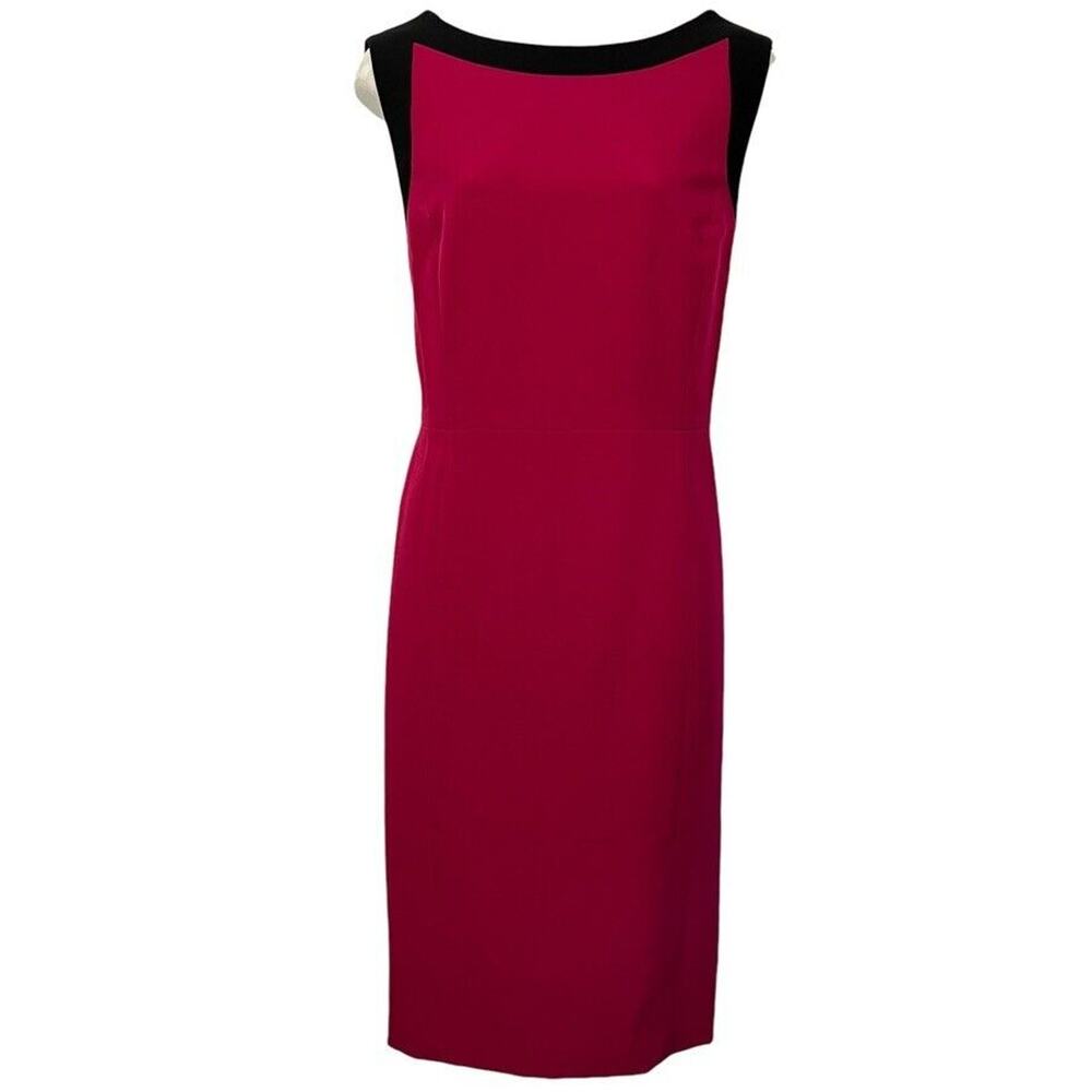 Jones Studio Separates Womens Pink Black Sheath Knee Length Sleeveless Dress 10